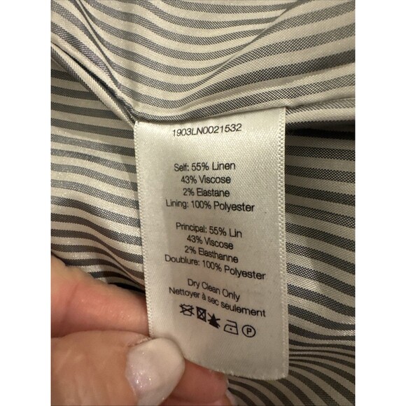 Veronica Beard Gaya Size 8 Linen Blend Dickey Jacket Blazer Black - Picture 12 of 15